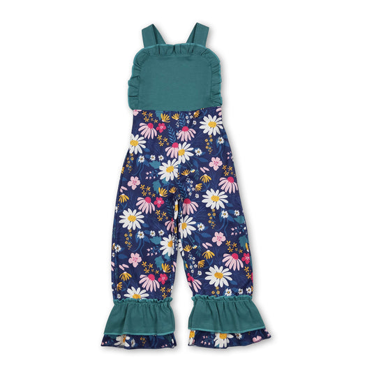 Sleeveless floral baby girls jumpsuit