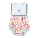 Sleeveless I love MOM floral baby girls romper