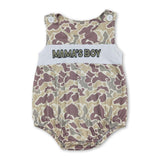 Sleeveless  mama's boy camo baby romper