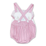 Pink stripe boat baby girls summer romper