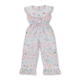 Floral mouse baby girls ruffle jumpsuit