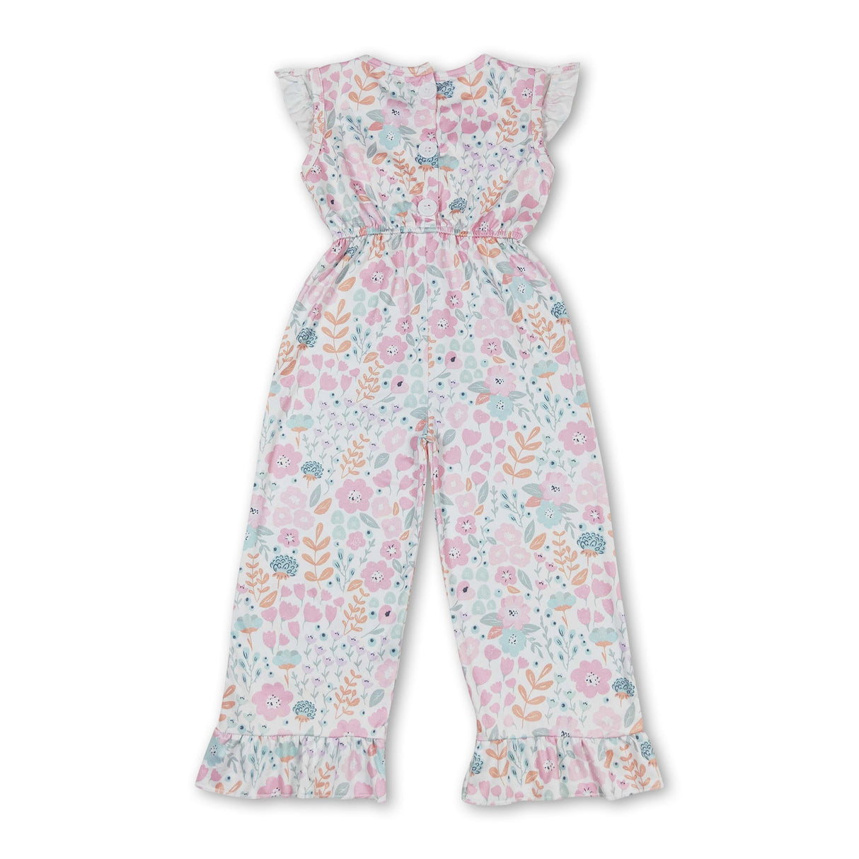 Floral mouse baby girls ruffle jumpsuit