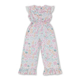 Floral mouse baby girls ruffle jumpsuit