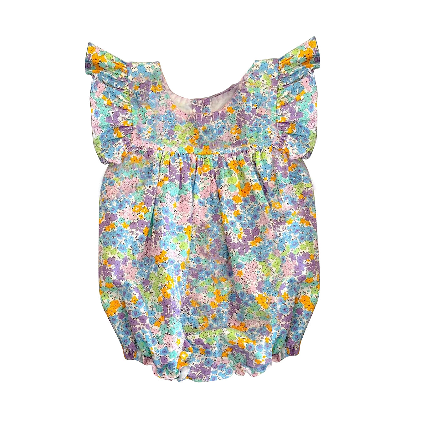 Flutter sleeves floral baby girls summer romper