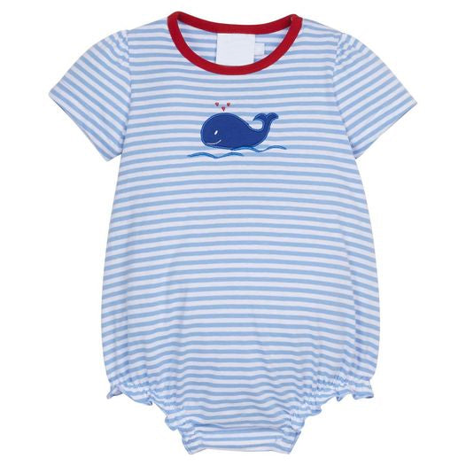 Short sleeves whale baby girl summer romper