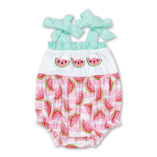 Straps stripe watermelon baby girls summer romper