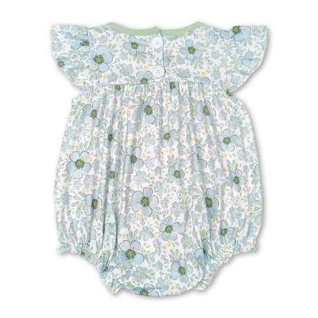 Flutter sleeves floral baby girls summer romper