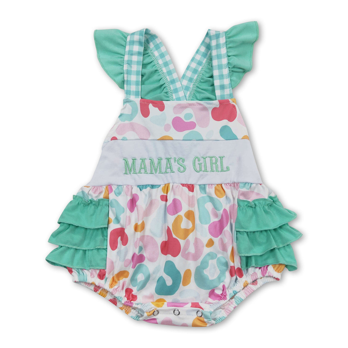 Mama's girl leopard baby kids romper