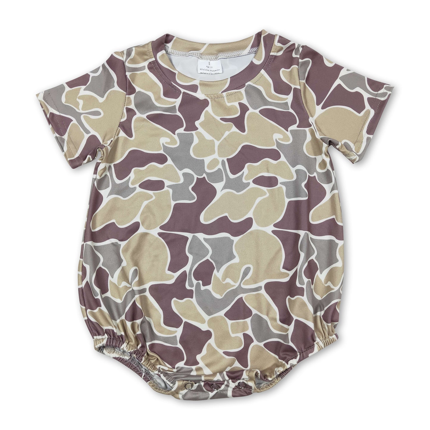 Short sleeves camo baby boys romper