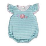 Flutter sleeves octopus stripe baby girls summer romper