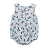 Light blue duck sleeveless baby boys romper