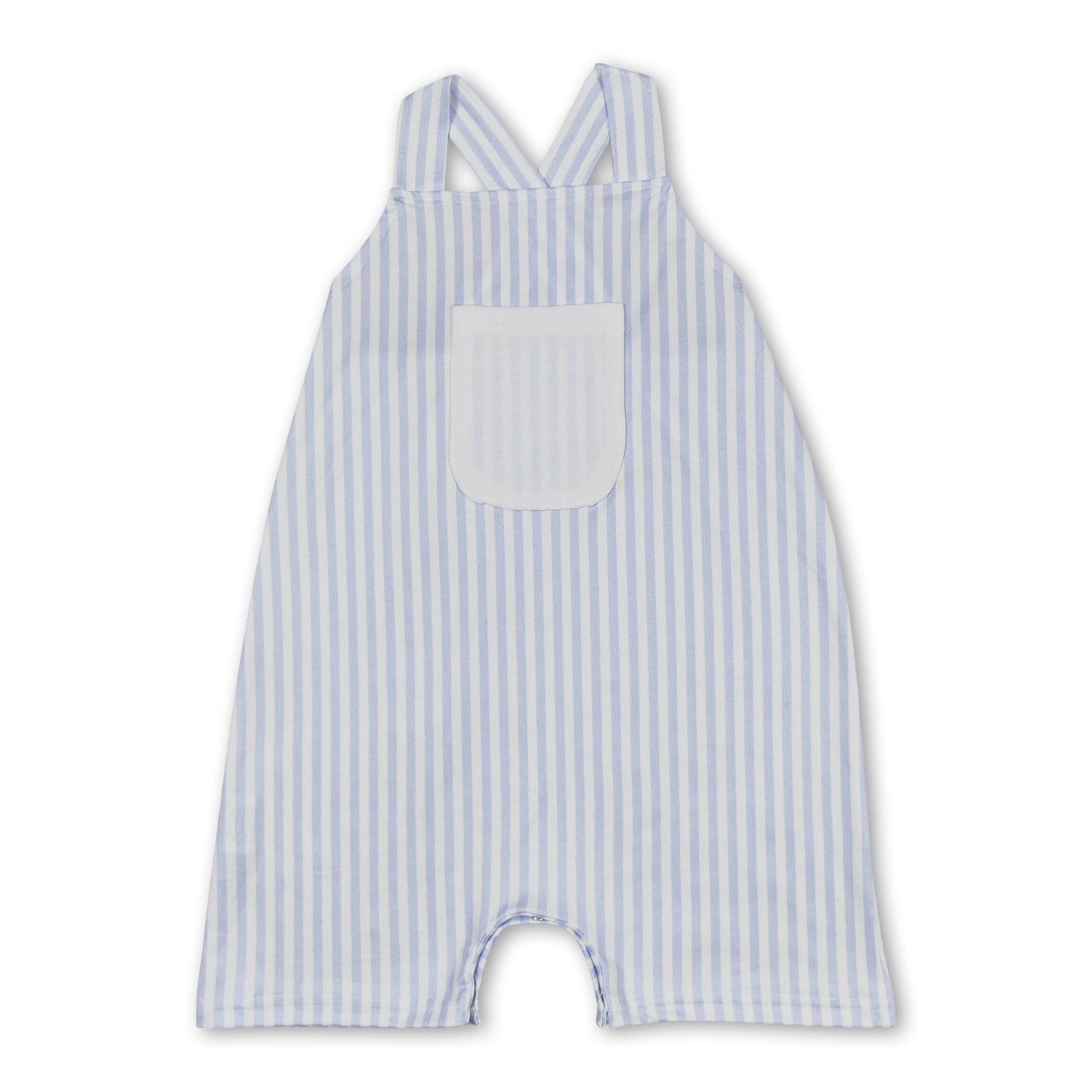 Stripe straps pocket baby boy summer romper