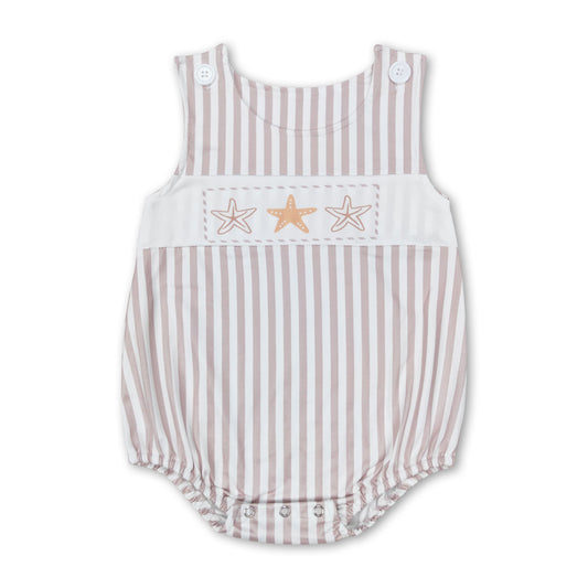 Stripe sleeveless starfish baby boys summer romper