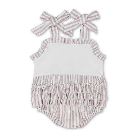Straps starfish baby girls ruffle summer romper