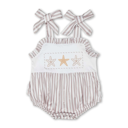 Straps starfish baby girls ruffle summer romper