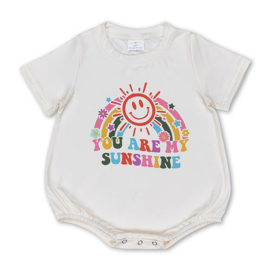 You are my sunshine smile rainbow baby girls romper