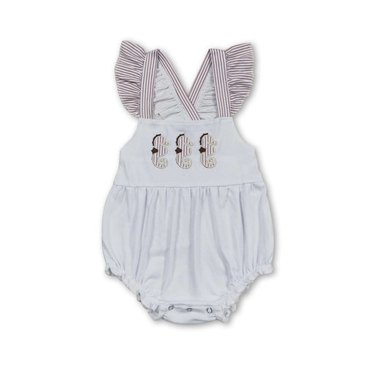 Flutter sleeves seahorse baby girls summer romper