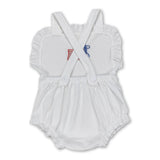 White strap flag baby girls 4th of july romper