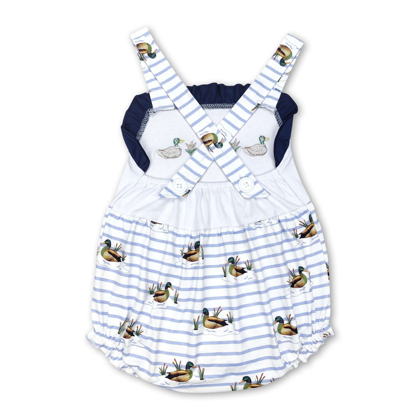 Stripe duck baby girls summer romper