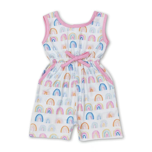 Sleeveless rainbow kids girls summer jumpsuit