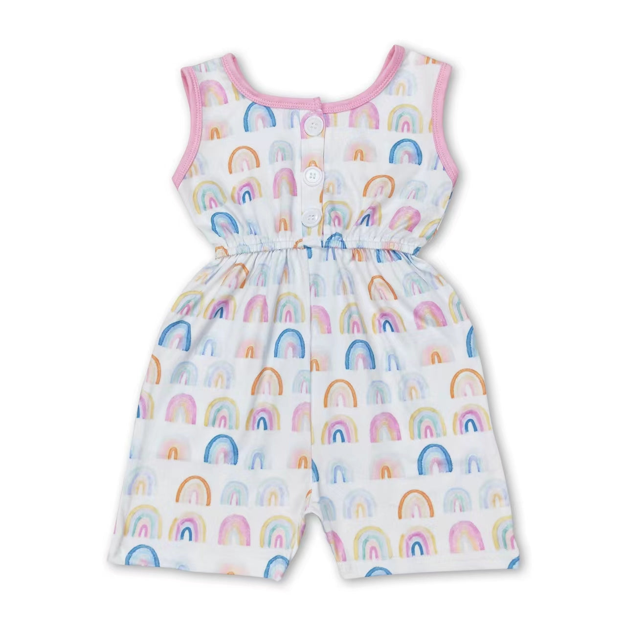 Sleeveless rainbow kids girls summer jumpsuit