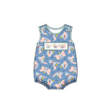 MOQ 3 pcs Sleeveless elephant baby boy summer romper