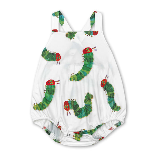 Straps caterpillar baby boy summer romper