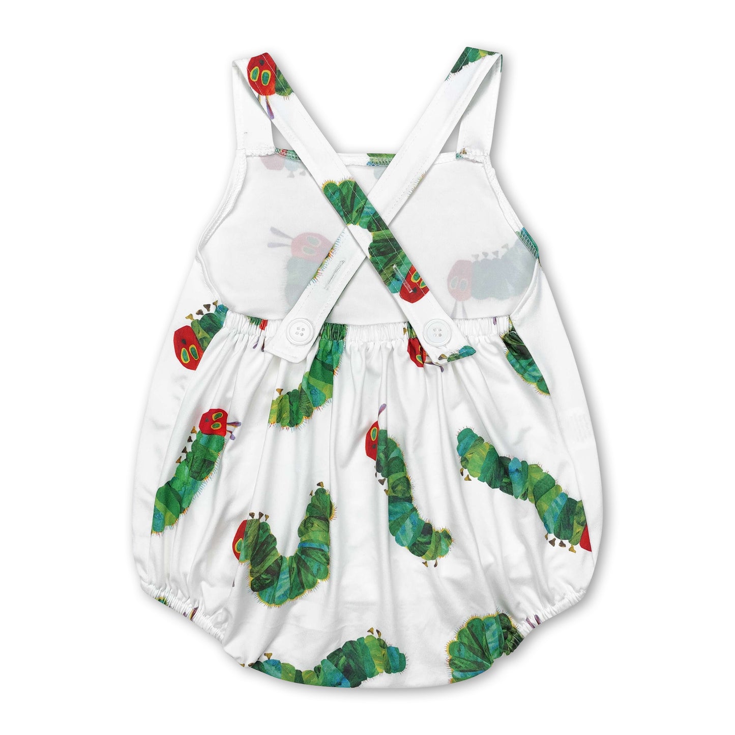 Straps caterpillar baby boy summer romper