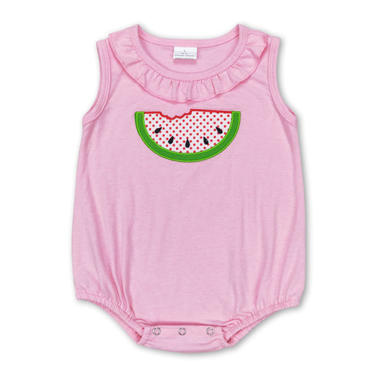 Sleeveless watermelon baby girls summer romper