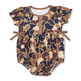 Sleeveless duck deer camo baby girl romper