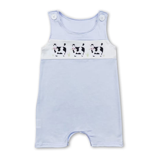 Sleeveless cow baby boy summer romper