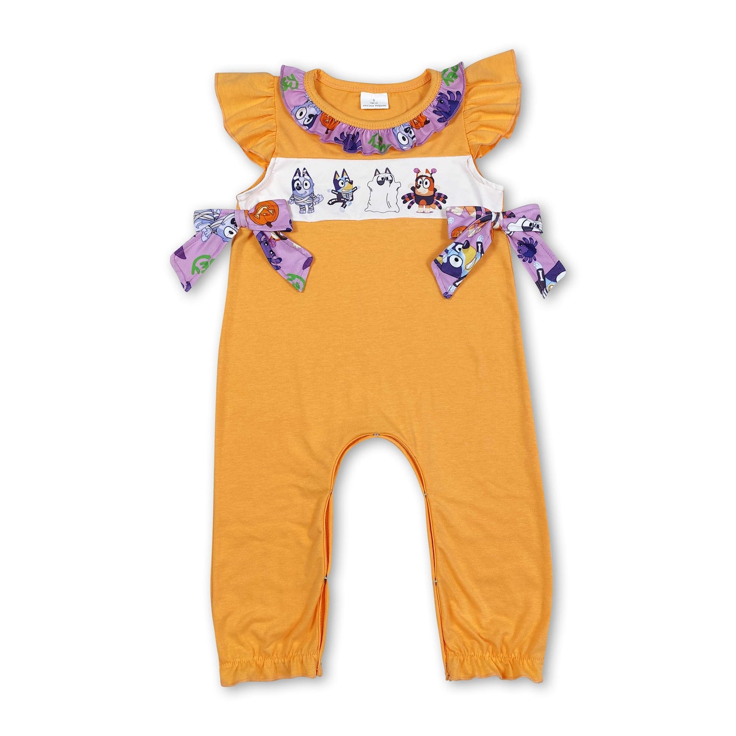 Short sleeves dog baby girl Halloween romper