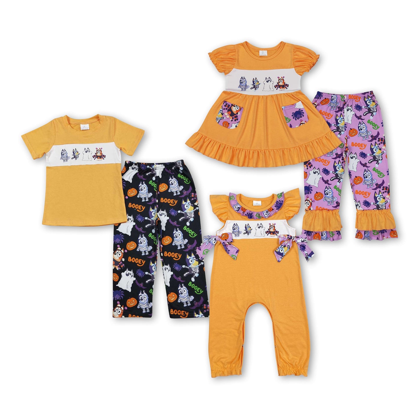 Short sleeves dog baby girl Halloween romper