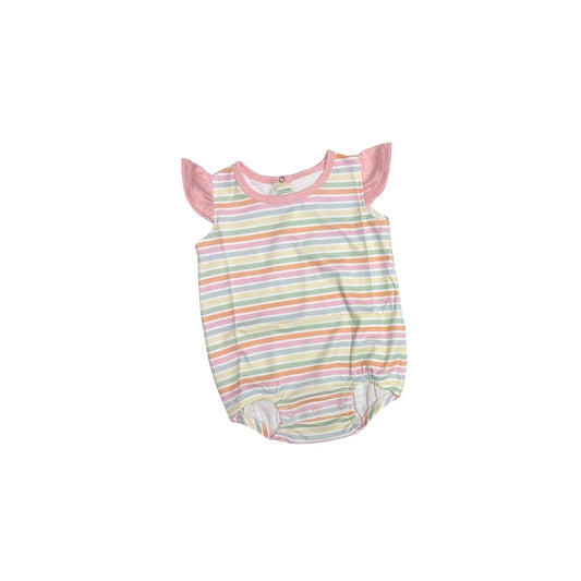 Flutter sleeves colorful stripe baby girl romper