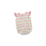 Flutter sleeves colorful stripe baby girl romper