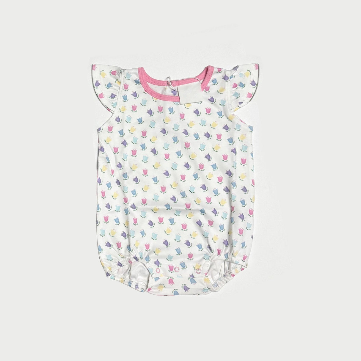 Flutter sleeves colorful floral baby girl romper