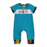 Short sleeves patchwork baby boy Halloween romper