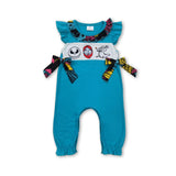 Flutter sleeves patchwork baby girl Halloween romper