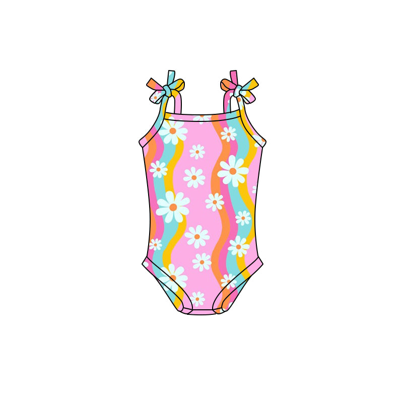 Straps colorful floral baby girls summer romper