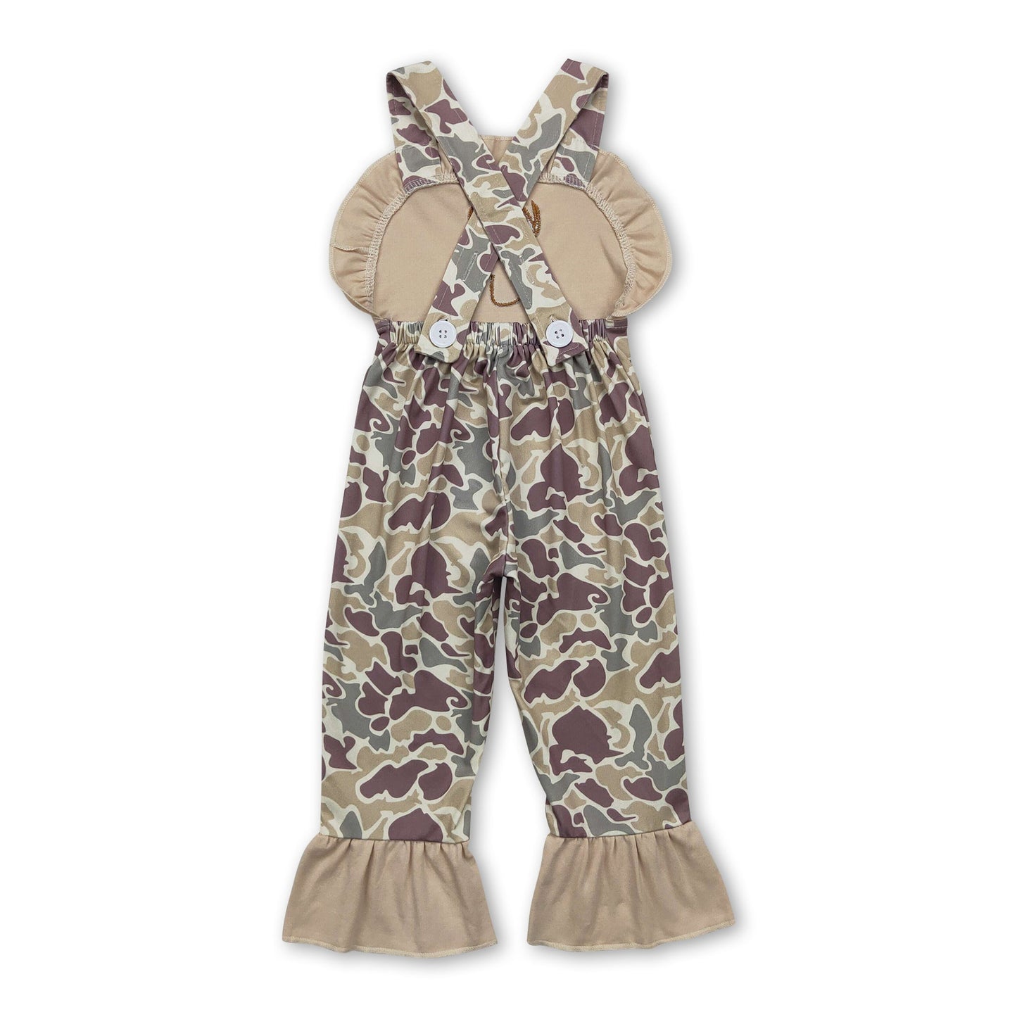 Straps deer pocket camo kids girls overalls