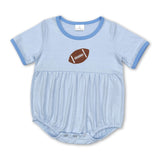 Short sleeves light blue football baby kids romper