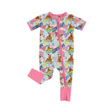 Pink short sleeves heart mystery baby girls valentine's romper