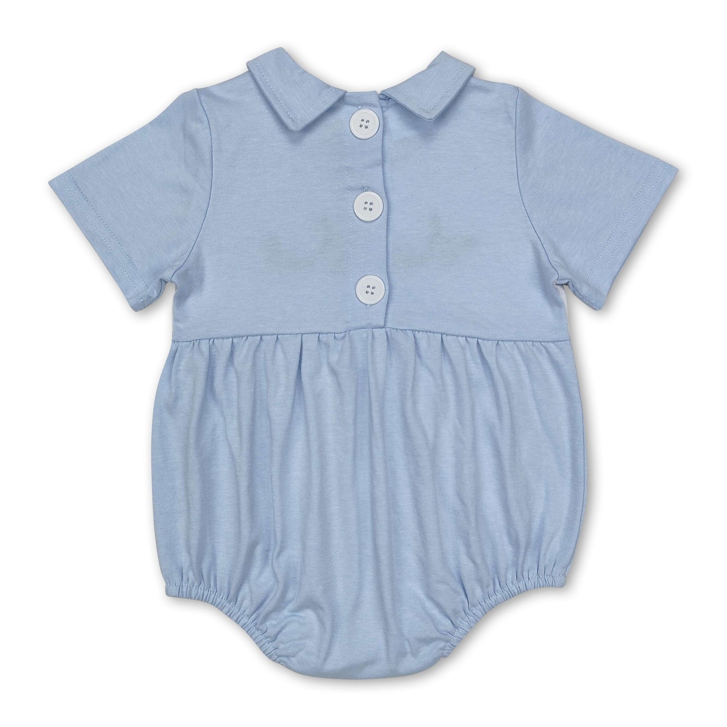 Light blue short sleeves duck baby boy romper