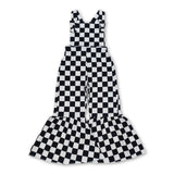 Black straps kids girls bell bottoms jumpsuit