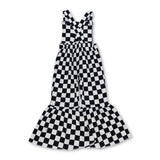 Black straps kids girls bell bottoms jumpsuit