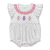 Polka dots flutter sleeves shoes baby girls romper