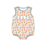 Sleeveless bunny eggs baby boys Easter romper