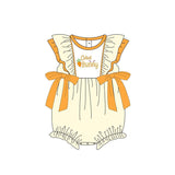 Flutter sleeves cutest bunny carrot baby girls Easter romper