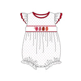 Polka dots flutter sleeves bunny eggs baby girls Easter romper