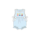 Sleeveless aqua princess ruffle baby girls romper